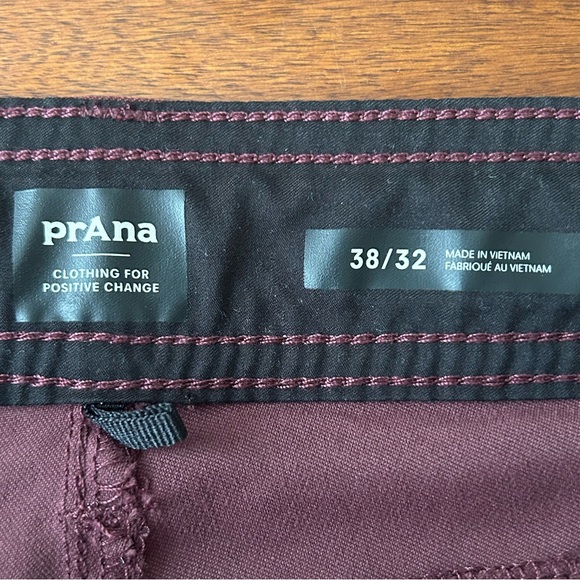 Prana Stretch Zion II Maroon Cacao Slim Fit Convertible Pants - Picture 8 of 14